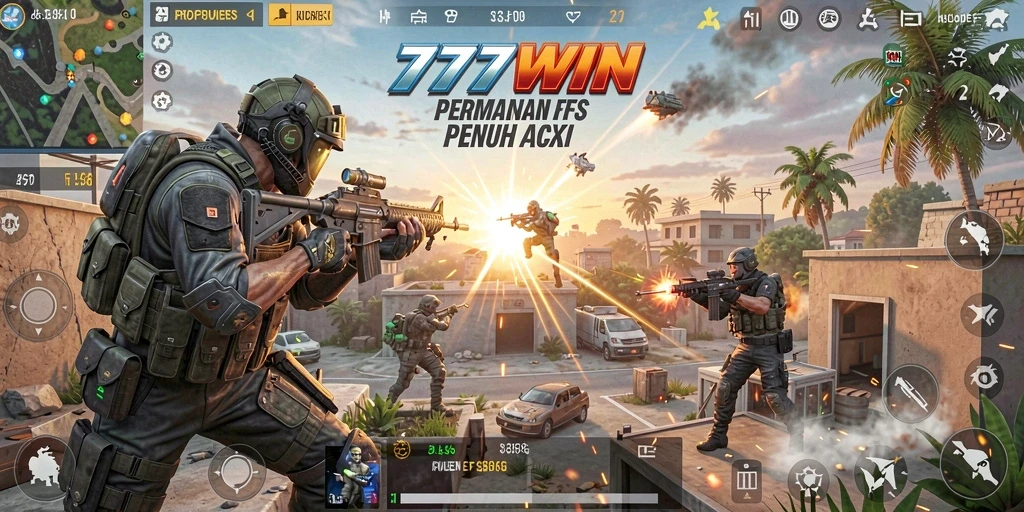 Tampilan menarik dari gameplay FPS di 777WIN.