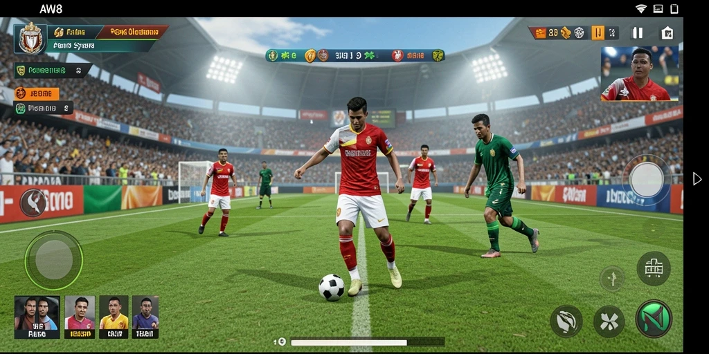 Screenshot gameplay olahraga yang mendebarkan dan penuh aksi.