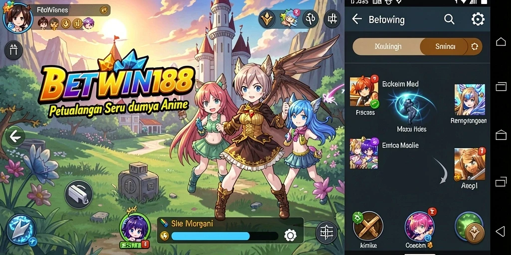 Tampilan gameplay BETWIN188 dengan karakter anime yang menarik.