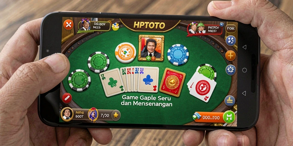 Screenshot HPTOTO menampilkan gameplay seru permainan Gaple.
