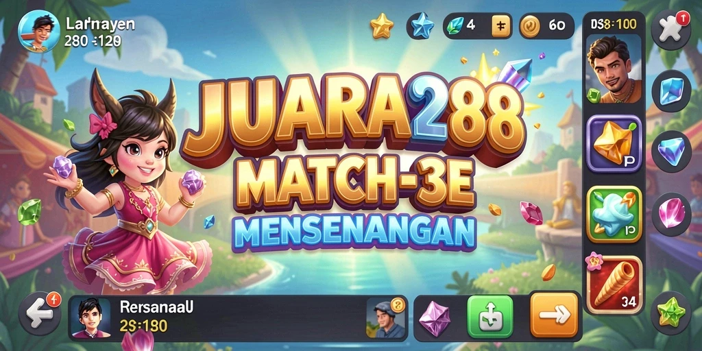 Tampilan gameplay seru dari JUARA288 dengan kombinasi warna menarik.