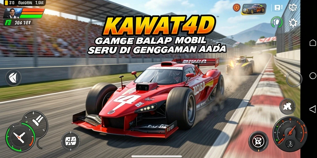 Gameplay KAWAT4D yang seru dan intens di lintasan balap.