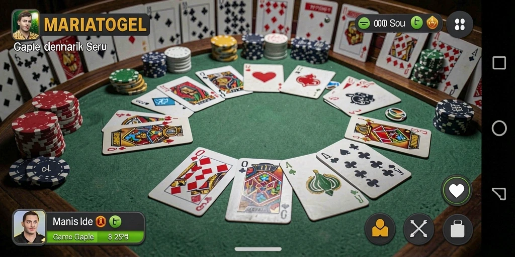 Tampilan gameplay Gaple yang seru dan interaktif di MARIATOGEL.