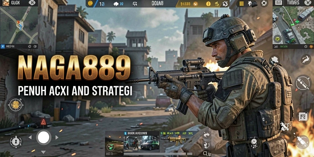Tangkapan layar menunjukkan aksi menegangkan dalam game FPS NAGA889.